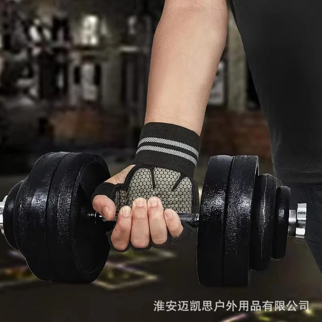 US $7.21 Weight Lifting Training Gloves With Wrist Straps Women Men Fitness Body Building Gymnastics Grips H