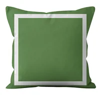 Funda de almohada de felpa corta para sofá y sala de estar, funda de almohada verde geométrica, nórdica, minimalista