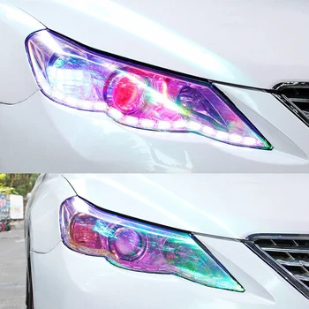 

120*30cm Shiny Chameleon Auto Car Styling Headlights Taillights Translucent Film Lights Turned Change Color Car Film Stickers