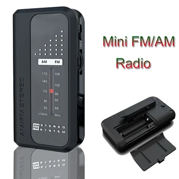 

Mini FM/AM Radio Portable FM Radio Receiver Support DBS Bass Sound Pocket radio with Stereo Earphone