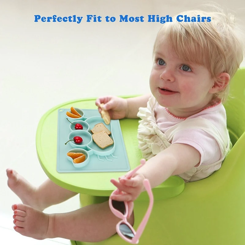 Baby Dishes Silicone Infant Plate Bowls Kids Tableware Food Holder Tray Children Food Container Placemat for Baby Feeding