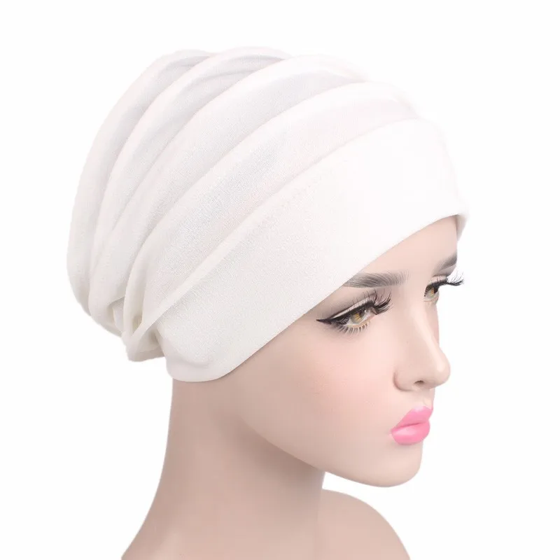 Женская хлопковая дышащая шляпа Новая женская hijabs эластичная чалма Ткань Голова Кепка шапка для девушек аксессуары для волос мусульманский шарф шапка