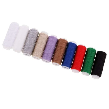 

10x Spools Jeans Thread Set Polyester Strong Thick Sewing Thread for Denim Leather Quilt Blanket Cushion Curtain Handwork