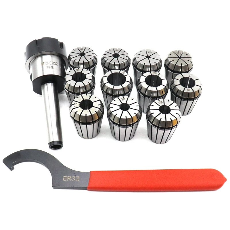 

Er32 Chuck Mt2 Shank Spanner With 11 Pc Collets Set