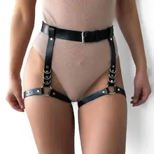 Женские Сексуальные вечерние гетры эротическое женское белье бедра готичные подвязки регулируемый пояс из искусственной кожи металлическое кольцо Rave наряд
