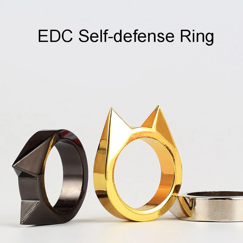 

EDC Cat Ear Self Defence Finger Ring Pendant Keychain Multifunctional Outdoor Survival Tool Tactical Self Defense Supplies