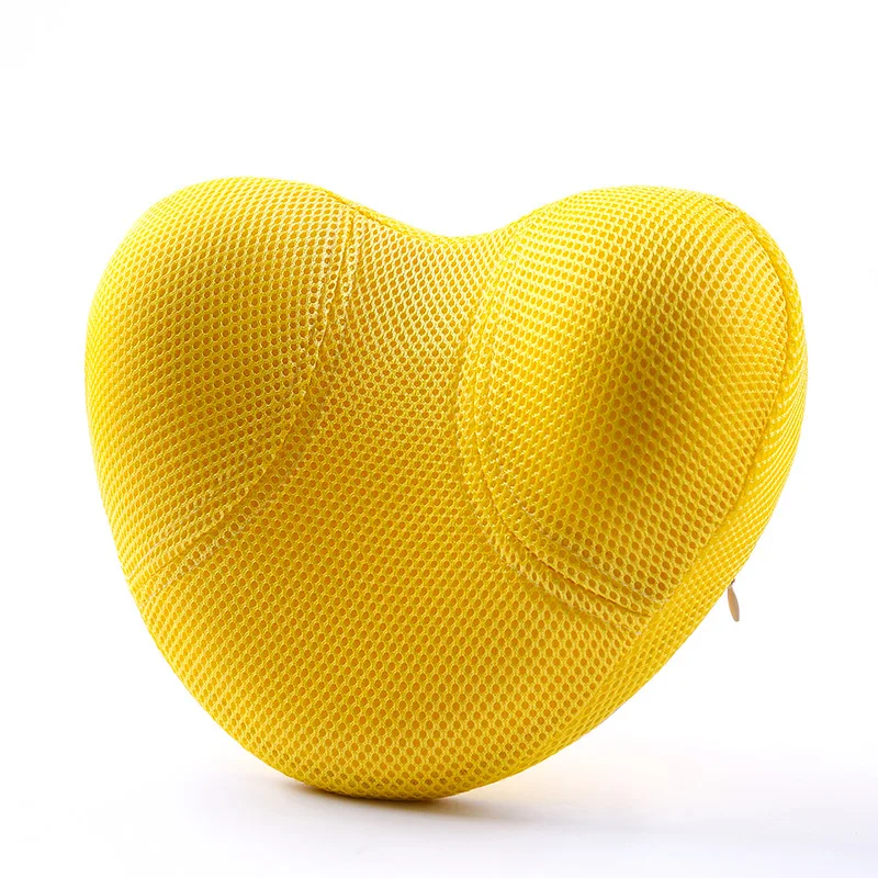 

Heart Shape Yellow PU Foaming High Resilience Self-Skinning Massage Back Cushion Cervical Pillow Polyurethane Neck Guard Pillow