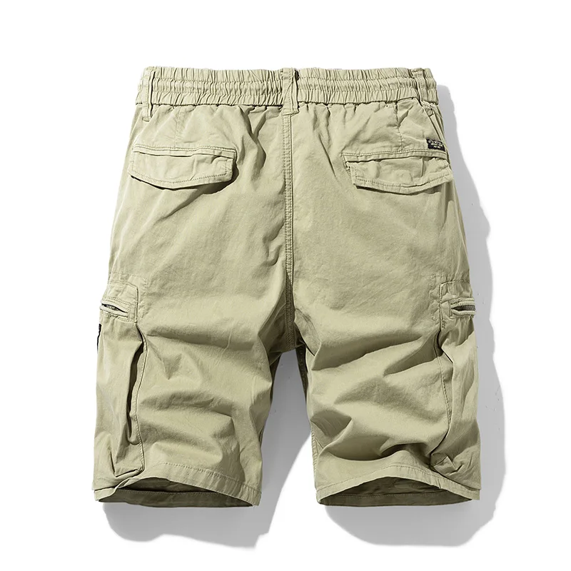 2021 New Summer Solid Color Fashion Cotton Casual Breeches Cargo Men Shorts Men Breathable Quick Dry Multi Pocket Hip Hop Short 3