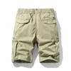 2021 New Summer Solid Color Fashion Cotton Casual Breeches Cargo Men Shorts Men Breathable Quick Dry Multi Pocket Hip Hop Short 3
