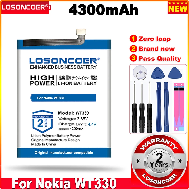 

LOSONCOER 0 Cycle 100% New 4300mAh WT330 Battery For Nokia 4.2 42 WT 330 Nokia4.2 Mobile Phone Batteries