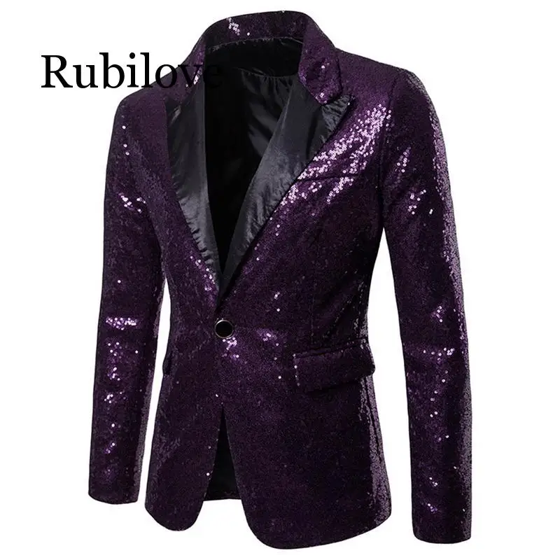 Rubilove Mens Sequins Suit Blazer Jacket Male Slim Club Stage Blazer Formal Wedding 2019 Brand Shiny Glitter Embellished Bl Rubilove Mens Sequins Suit Blazer Jacket Male Slim Club Stage Blazer Formal Wedding 2019 Brand Shiny Glitter Embellished Bl