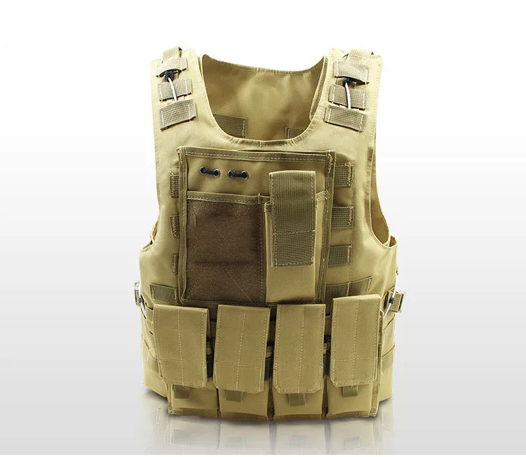 Khaki Открытый Molle страйкбол боевой тактический жилет штурмовая пластина Перевозчик защитный жилет камуфляж Военная охота обучение CS жилет - Цвет: Khaki