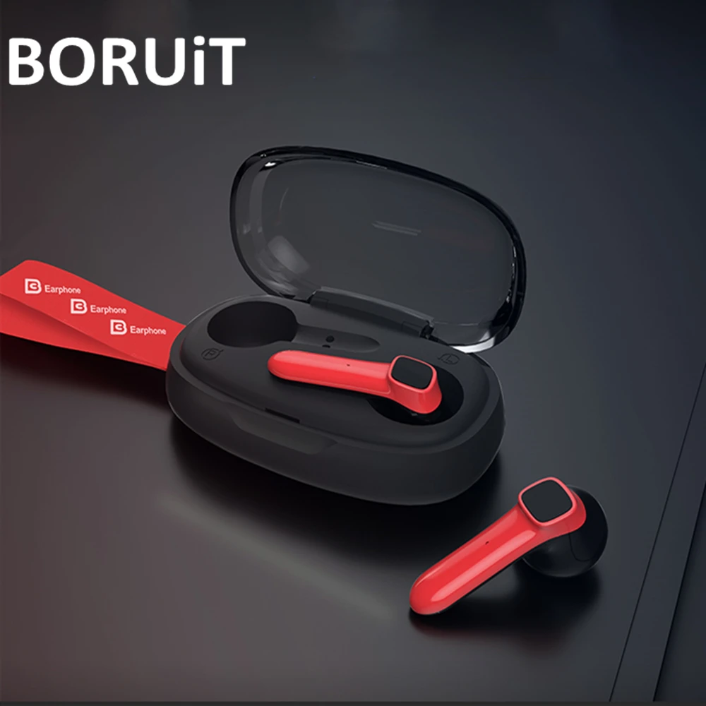 BORUIT B60 наушники вкладыши TWS с гарнитуры геймера Беспроводной микрофоном Bluetooth Hi Fi