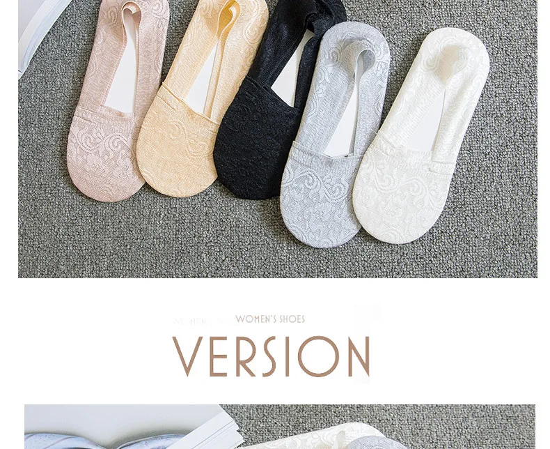 5 pair Summer women socks slippers non-slip breathable lace lace invisible socks sexy non-slip cool thin socks fashion socks