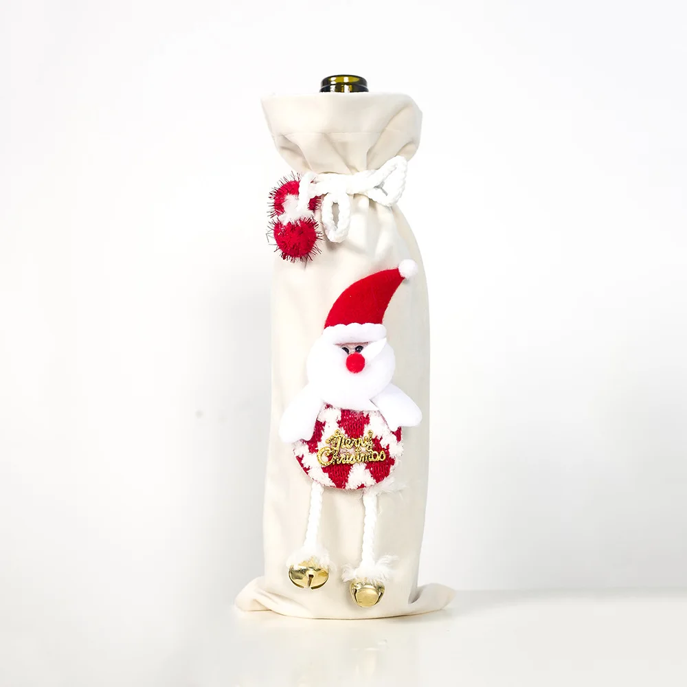 Рождественские украшения для дома Санта Клаус крышка бутылки вина снеговик чулок держатели для подарков Рождество Navidad декор год - Цвет: E-15