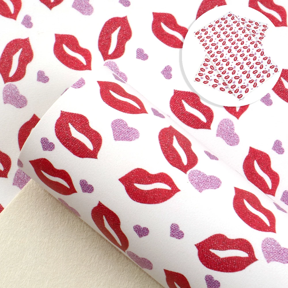 David accessories 20*33cm Valentines Day Printed Faux Leather Fabric for Bows Synthetic Sheet DIY Materials 1Yc9139 | Дом и сад