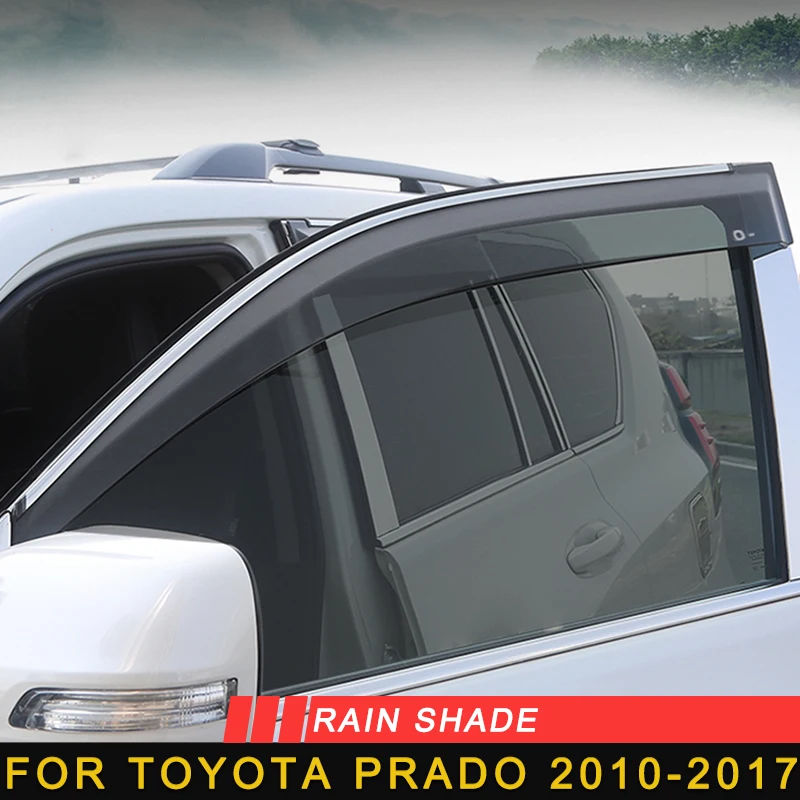 

For Toyota Prado 2010-2019 Car Styling Window Sun Rain Shade Protector Cover Trim Frame Sticker Exterior Accessories