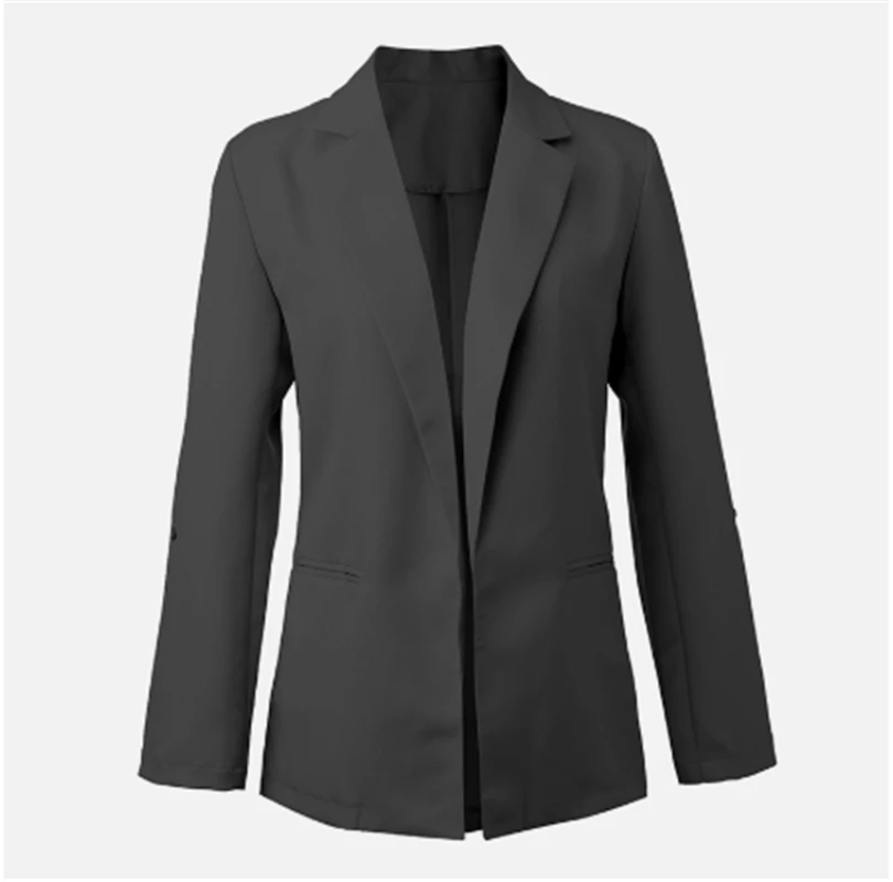 Женский приталенный Блейзер с длинным рукавом, пиджак, деловой костюм, весенне-осенний Топ, модная одежда, большие размеры M-3XL - Цвет: As picture shows
