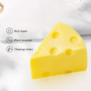 

80g Cheese shaped Handmade Soap Remove Mites Facial Deep Cleansing Anti-Acne Moisturizing Oil-Control Delicate Foaming
