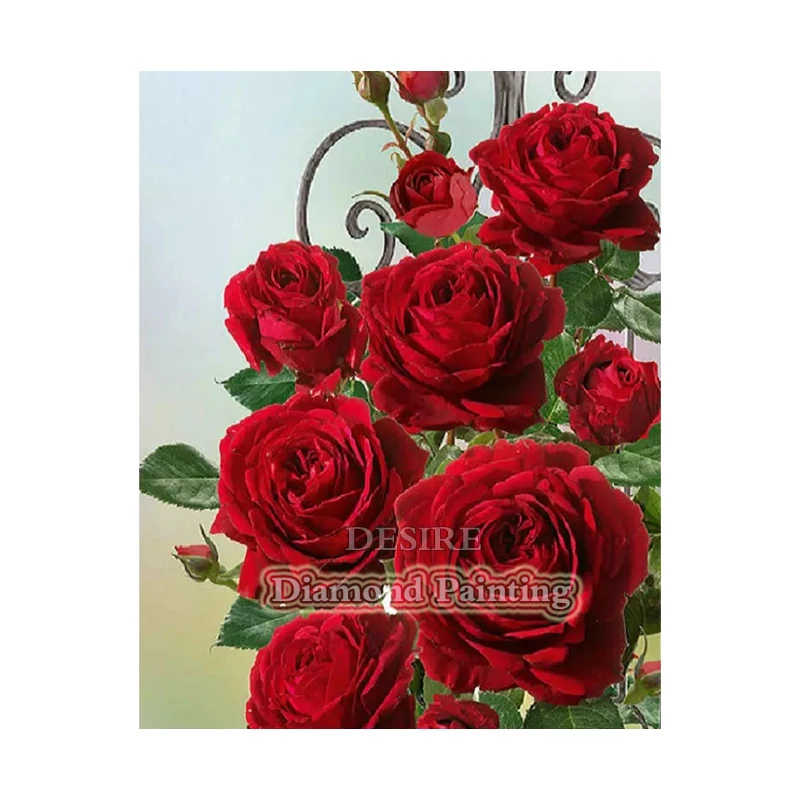 EASHRU Red Rose Flowers 5D DIY Diamond Painting Cross Stitch Embroidery Needlework Full Square Drill Home Decor PT3833 | Дом и сад