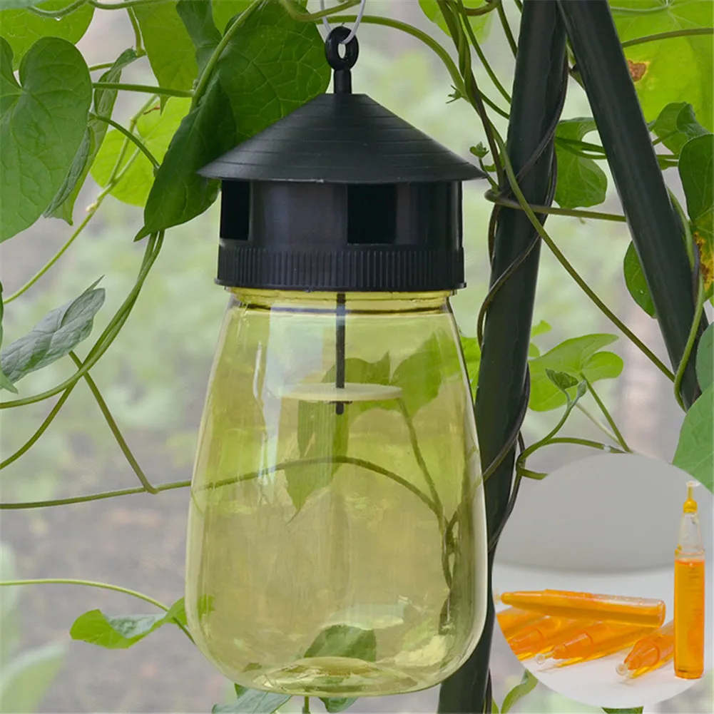 

New Upgrade 1pcs Wasp Trap Fruit Fly Flies Insect Bug Hanging Honey-trap Catcher Killer No-poison Hanging Tree Pest Control Tool