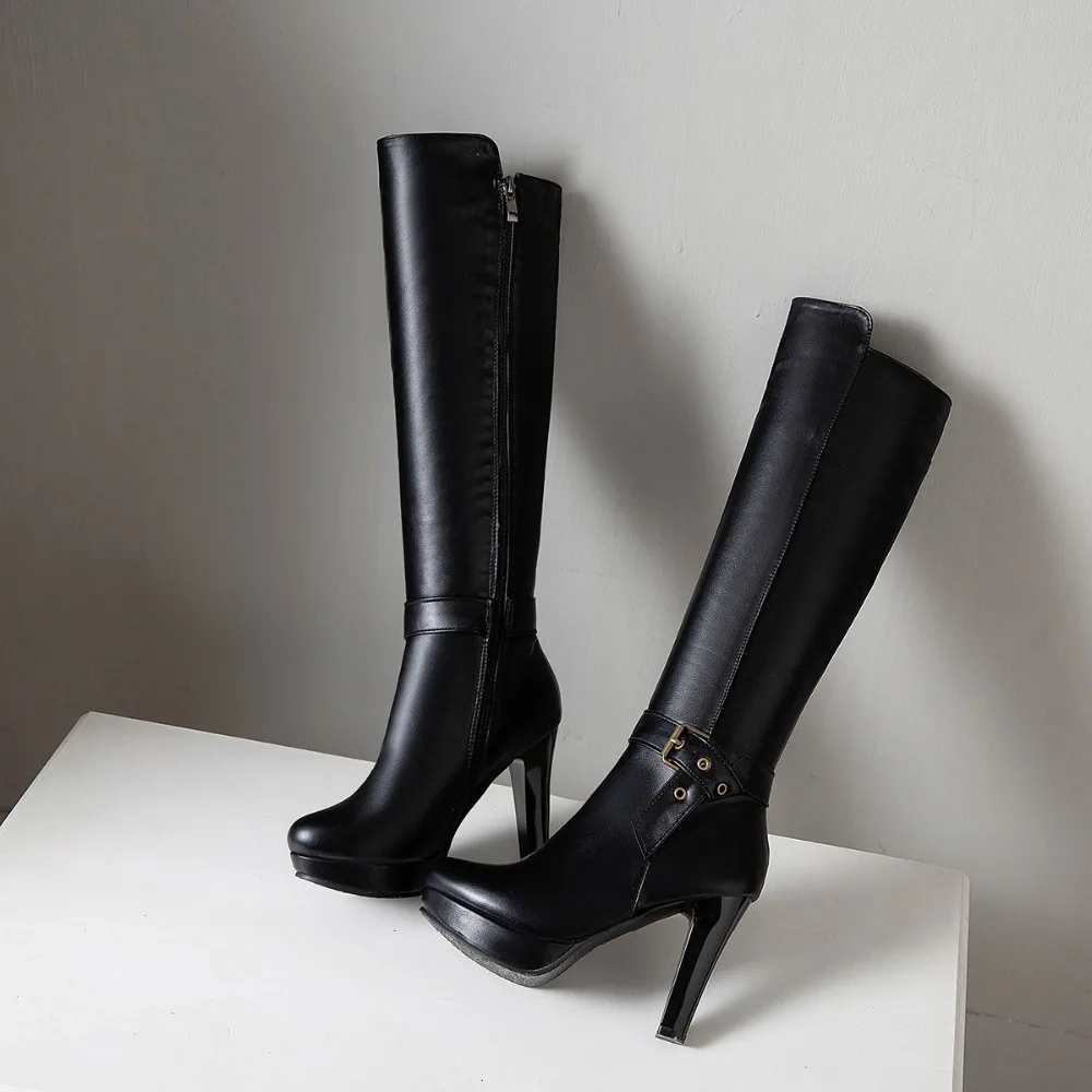 CDPUNDARI/сапоги на высоком каблуке; женские ботинки на платформе; женские зимние сапоги; женская обувь; botas mujer