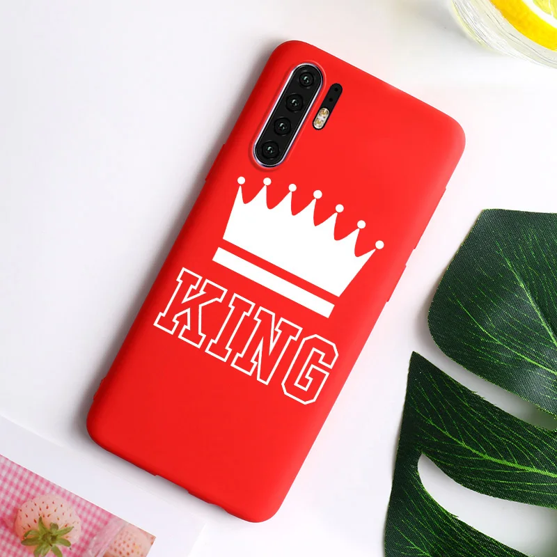 Red I049 Чехол для телефона King queen Crown для huawei Honor 8S 10 20 Play 8A V10 V20 9 Lite 6A 7X сплошной карамельный цвет Мягкий ТПУ полный Чехол - Цвет: Red I049