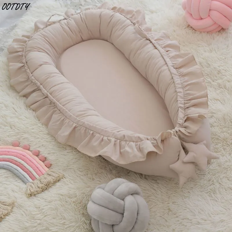 Soft Breathable Cotton Baby Nest Bed Portable Washable Infants Travel Crib Babynest for Newborns Boys Girls Sleeping Gifts