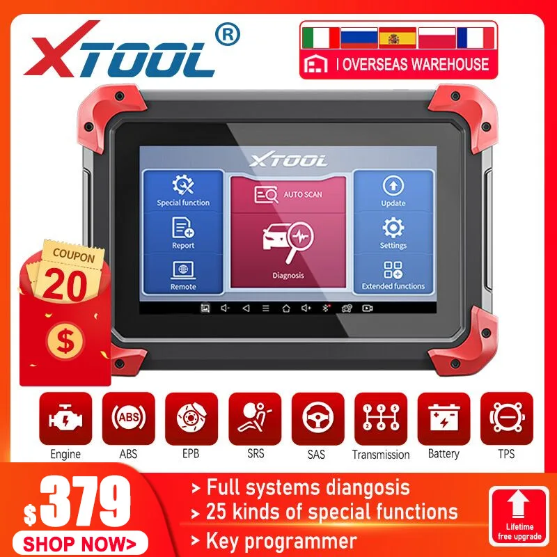 Диагностический инструмент для всех систем автомобиля XTOOL D7 устройство чтения