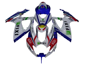 

For Suzuki GSXR600 GSXR750 K6 2006 2007 Injection Body Fairing Kit White Blue FIXI Edition