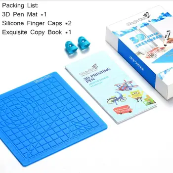 

3D Printing Pen Silicone Design Mat Great 3D Pen Drawing Tools with Basic Template and 2 Silicone Finger Caps