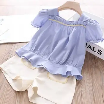 

2020 Baby Girls Summer Fashion Sets, Top + Shorts 5 sets/lot wholesale