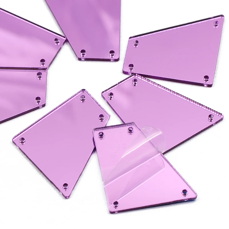 Purple YANRUO ТРАПЕЦИЕВИДНОЕ пришивное Хрустальное акриловое зеркало DIY рукоделие пришитые стразы 30 шт. с плоской задней частью акриловый страз - Цвет: Purple