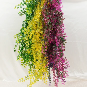 

Simulation Fern Grass Green Plant Artificial Fern Persian Leaves Flower Wall Hanging Plants Home Wedding Shop Decoration 2020