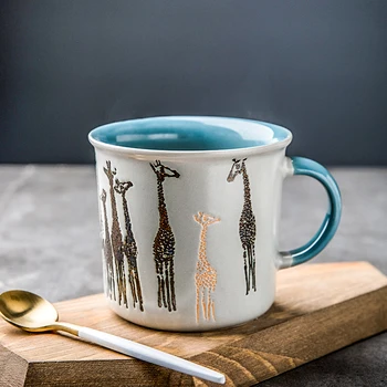 

Cute Coffee Mug Animal Cartoon Creative Funny Kawaii Coffee Mug for Couple Reusable Cup Office Simple Kubek Cups and Mugs XX60CM