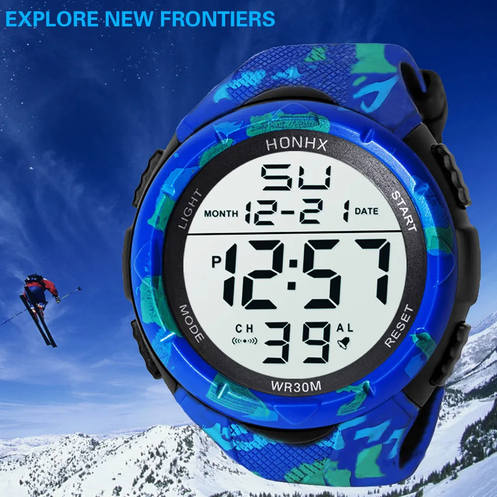 Fashion Men Led Digital Watch Waterproof Date Military Sport Rubber Quartz Watch Alarm Sport Digital Watches Reloj Hombre 2022