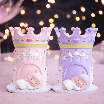 

Pen Holder Stand for Desk Lovely Cute Angel Castle Pink Purple Cup for Girls Kids Desk Organizer Makeup Brush Holder Decoration