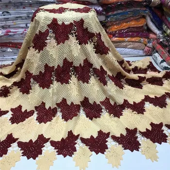 

High Quality African Lace Fabric 2020 Latest African Guipure cord Lace fabrics with stones Nigerian Net tulle Lace DRESS E19-39