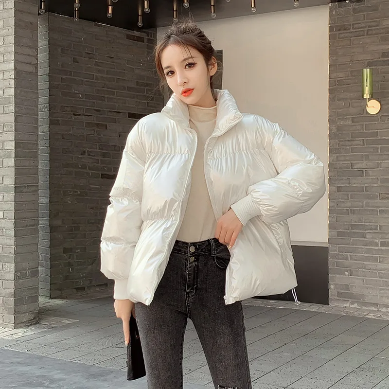 

Photo Shoot Short Bread down Jacket Cotton-padded Clothes Women's Winter 2019 New Style Bright Surface Fashion Loose Cotton-padd