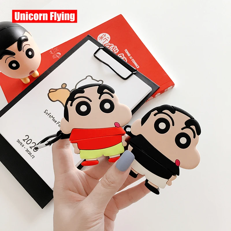 

LinXiang Japanese Anime Cartoon Cute 3D Crayon Shin-chan Bluetooth Earphone Silicone Protective Cover Case For Apple Airpods 1 2