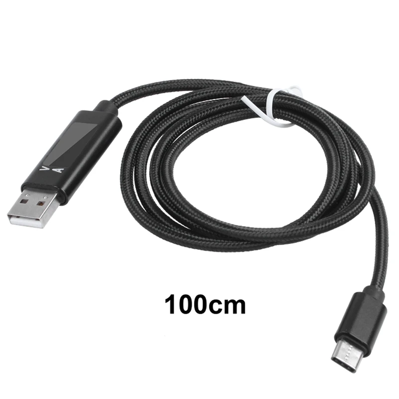 Кабель usb type C, QC 3,0 кабель для синхронизации данных с быстрой зарядкой и отображением тока в оплетке