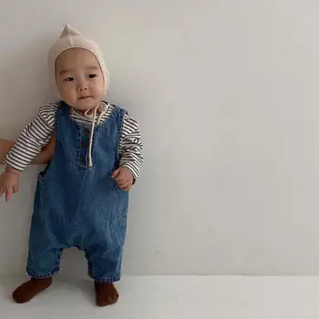 

2020 Autumn Baby Romper Infant Soft Strap Loose Denim Overalls Pants Newborn Boys And Girls Jumpsuit Baby Clothes