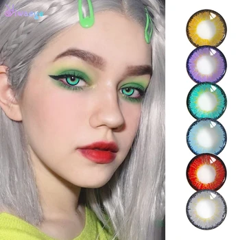 

2Pcs/1Pair Contact Lens Cosplay Eyewear Halloween Party Colored Beautiful Pupil Cosmetic Eye Candy Color Makeup