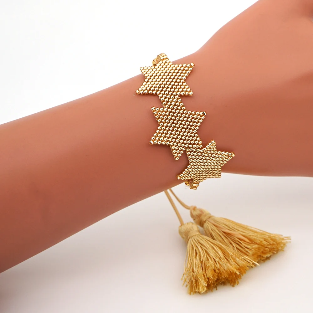 Go2boho MIYUKI браслет ювелирные изделия Pulseras Mujer Moda браслет с кисточками для ношения выше локтя Insta модные золотые звезды браслеты с подвесками женский подарок