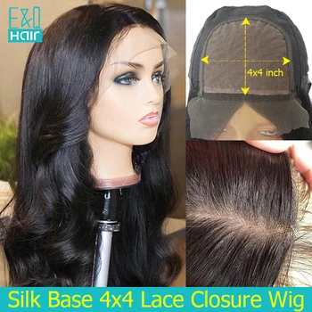 

Silk Base 4x4 Lace Closure Wig Body Wave Lace Front Human Hair Wigs For Women Pre Plucked Brazilian Remy Hair Bleached Knots