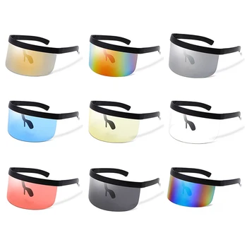 

Motorcycle Cycling Glasses Oversized Exaggerated Visor Wrap Shield UV Sunglasses Unisex Sunglasses Half Face Shield