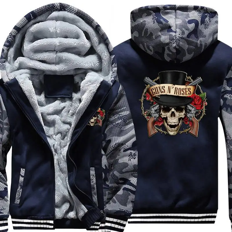 

10colour personality autumn and winter skull head double - shot red rose men's red jacket Guns N 'roses - shirt hoodie jacket