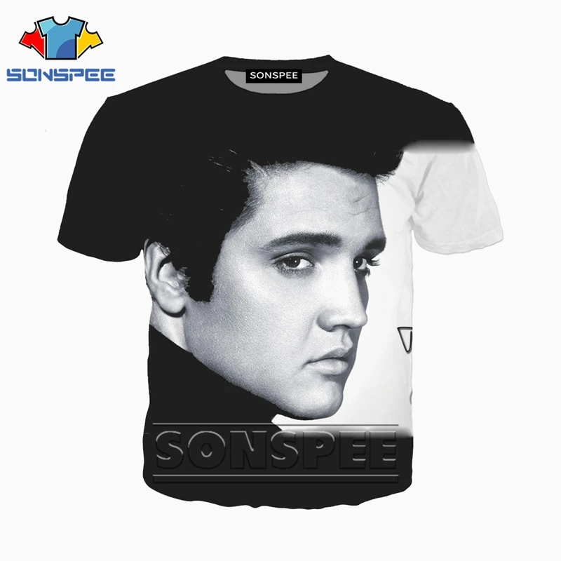 Мужская и женская забавная футболка ELVIS Presley модная в стиле Харадзюку с 3D принтом