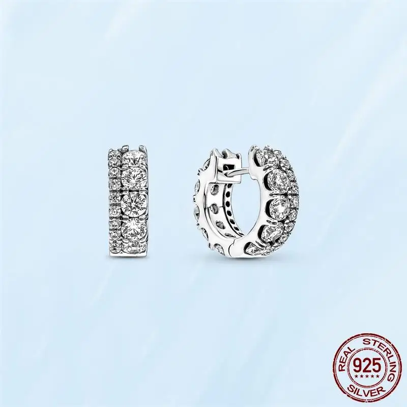 Silver Earrings Real 925 Sterling Silver Asymmetrical Heart Hoop Earrings for Women Fashion Silver Earring Jewelry Gift