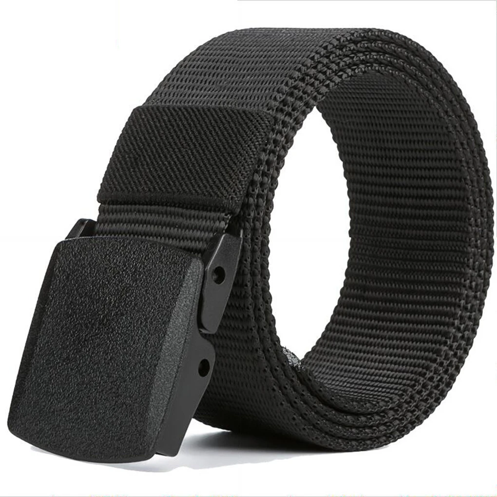 Fashion Men's Belt No Metal Plastic Buckle Canvas Outdoor Belts Casual Jeans Belt Breathable Wear-resistant Belt bullhide belts